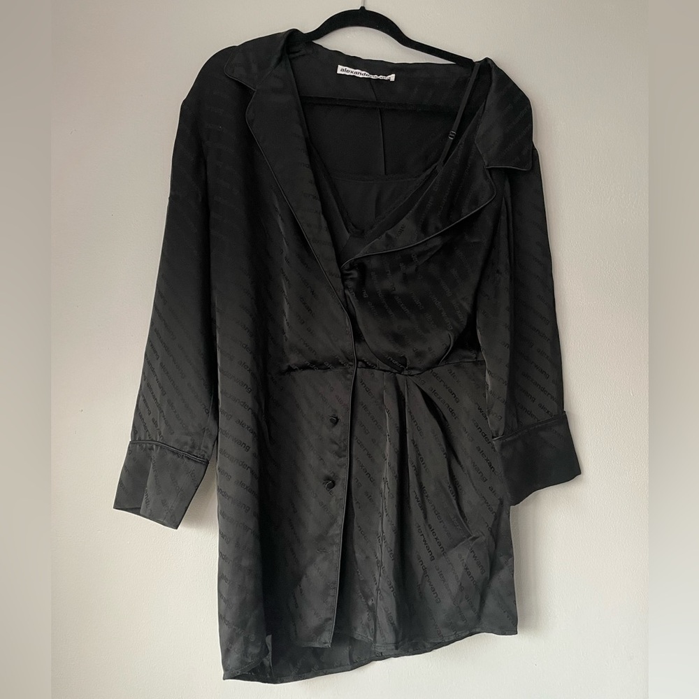 Alexander Wang Logo Silk Dress SZ 4